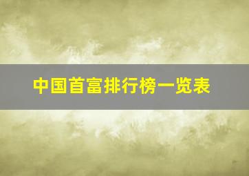 中国首富排行榜一览表