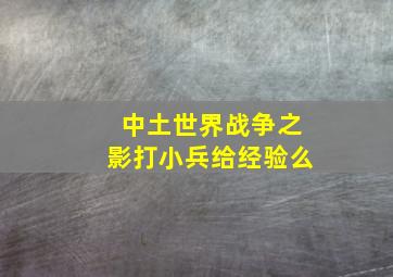 中土世界战争之影打小兵给经验么