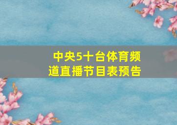 中央5十台体育频道直播节目表预告