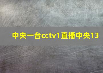 中央一台cctv1直播中央13