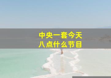 中央一套今天八点什么节目