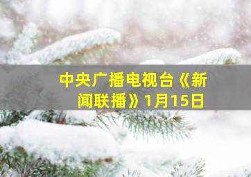 中央广播电视台《新闻联播》1月15日