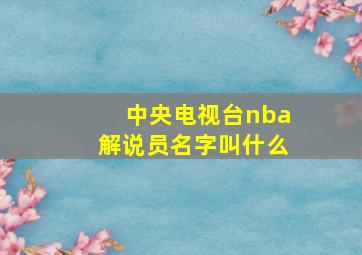 中央电视台nba解说员名字叫什么