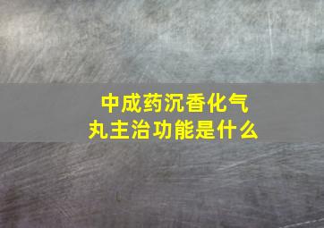 中成药沉香化气丸主治功能是什么