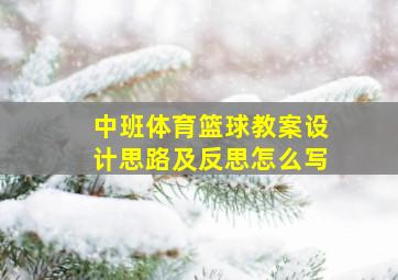 中班体育篮球教案设计思路及反思怎么写