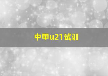 中甲u21试训