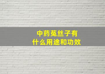 中药菟丝子有什么用途和功效