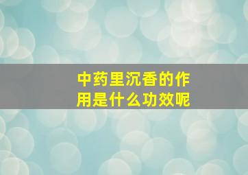 中药里沉香的作用是什么功效呢