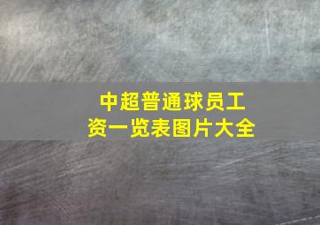 中超普通球员工资一览表图片大全