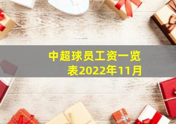 中超球员工资一览表2022年11月