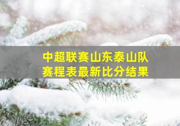 中超联赛山东泰山队赛程表最新比分结果