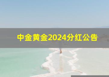 中金黄金2024分红公告