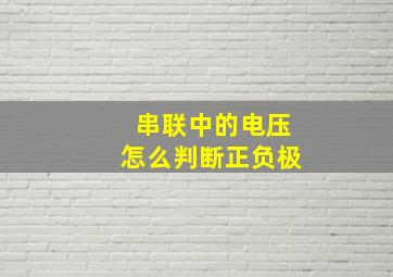 串联中的电压怎么判断正负极