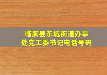 临朐县东城街道办事处党工委书记电话号码