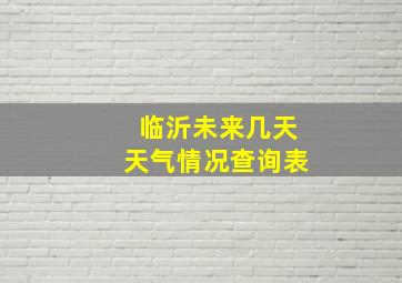 临沂未来几天天气情况查询表