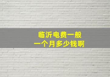 临沂电费一般一个月多少钱啊