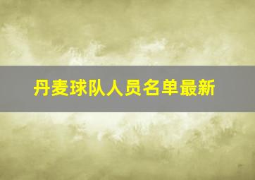 丹麦球队人员名单最新