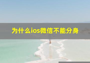 为什么ios微信不能分身