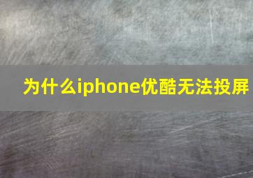 为什么iphone优酷无法投屏