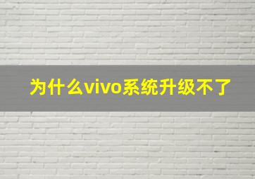 为什么vivo系统升级不了