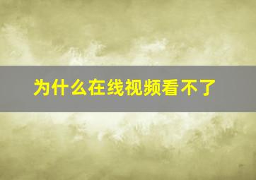 为什么在线视频看不了