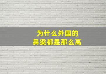 为什么外国的鼻梁都是那么高