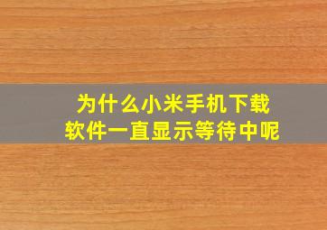 为什么小米手机下载软件一直显示等待中呢