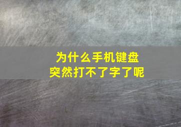 为什么手机键盘突然打不了字了呢