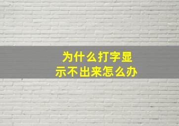 为什么打字显示不出来怎么办