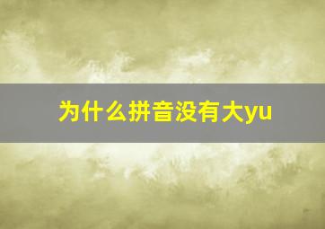 为什么拼音没有大yu