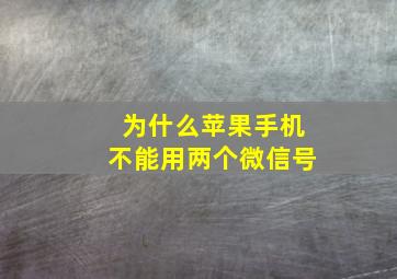 为什么苹果手机不能用两个微信号