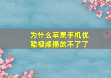 为什么苹果手机优酷视频播放不了了