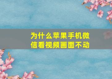 为什么苹果手机微信看视频画面不动