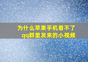 为什么苹果手机看不了qq群里发来的小视频