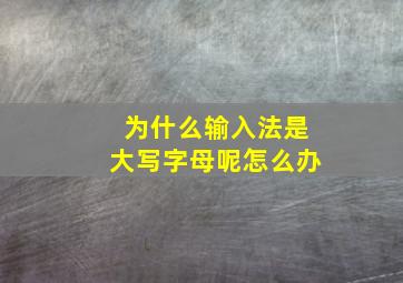 为什么输入法是大写字母呢怎么办