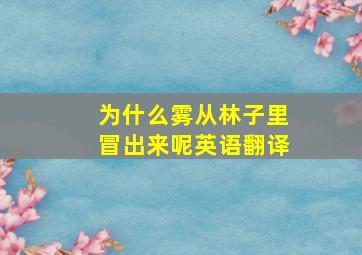 为什么雾从林子里冒出来呢英语翻译