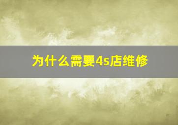 为什么需要4s店维修