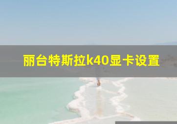 丽台特斯拉k40显卡设置