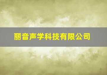 丽音声学科技有限公司