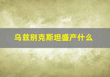 乌兹别克斯坦盛产什么