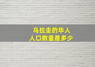 乌拉圭的华人人口数量是多少