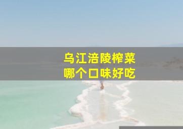 乌江涪陵榨菜哪个口味好吃