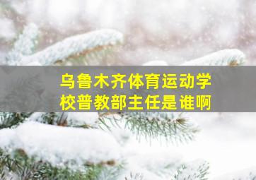 乌鲁木齐体育运动学校普教部主任是谁啊