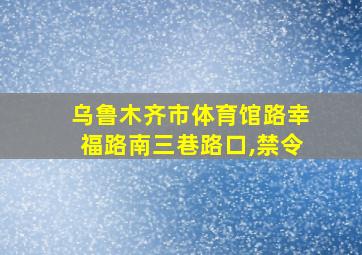 乌鲁木齐市体育馆路幸福路南三巷路口,禁令