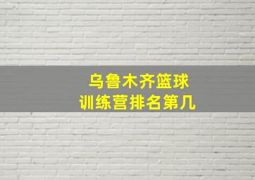 乌鲁木齐篮球训练营排名第几