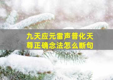 九天应元雷声普化天尊正确念法怎么断句