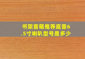 书架音箱推荐底音6.5寸喇叭型号是多少