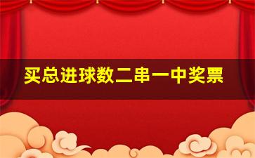 买总进球数二串一中奖票