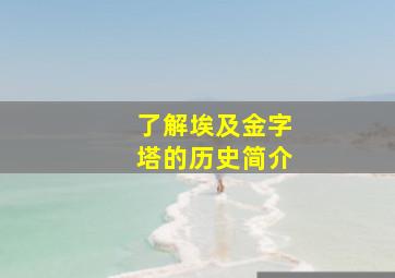 了解埃及金字塔的历史简介