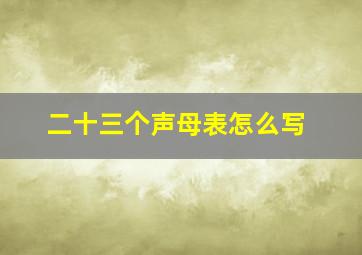 二十三个声母表怎么写